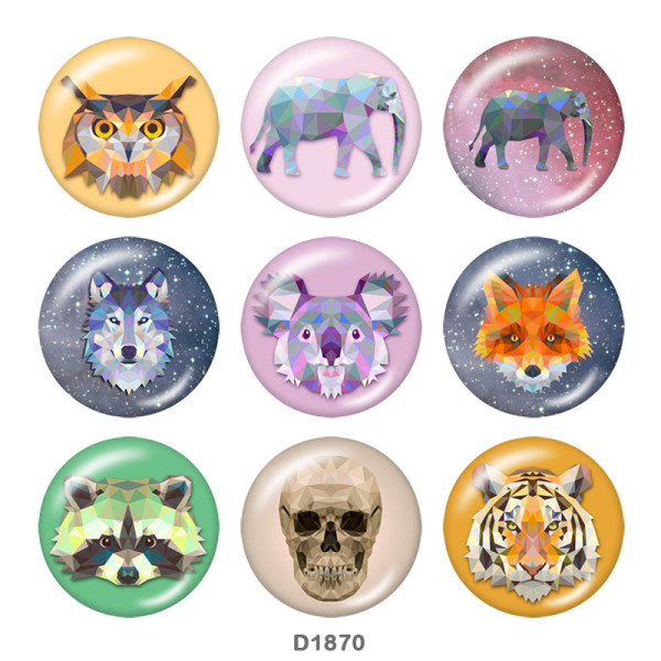 20MM animal Print glass snaps buttons