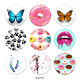 20MM butterfly Print glass snaps buttons