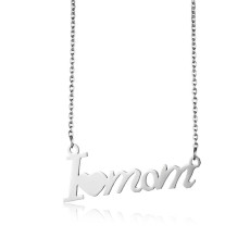 Stainless Steel MOM Mother's Day Necklace 45+5CM