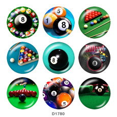 20MM snooker Print glass snaps buttons