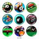 20MM snooker Print glass snaps buttons