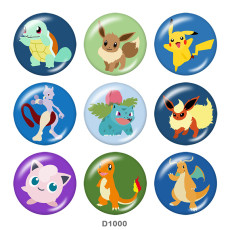 20MM Pet Elf  Print glass snaps buttons