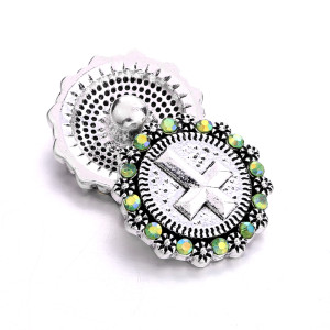 20MM  cross rhinestones   design  Metal snap buttons