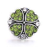 20MM four-leaf clover rhinestones  design  Metal snap buttons