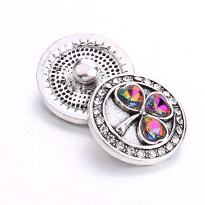 20MM clover rhinestones  design  Metal snap buttons
