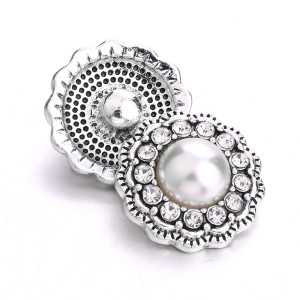 20MM  Pearl turquoise rhinestones  design  Metal snap buttons