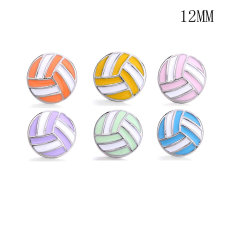 12MM volleyball enamel snap silver plated  interchangable snaps jewelry