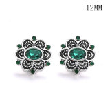 12MM rhinestones snap silver plated  interchangable snaps jewelry