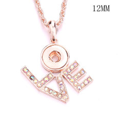 Necklace 80CM chain  metal  fit 12MM chunks snap button jewelry