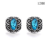 12MM rhinestones snap silver plated  interchangable snaps jewelry
