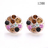 12MM rhinestones snap silver plated  interchangable snaps jewelry