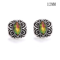 12MM rhinestones snap silver plated  interchangable snaps jewelry