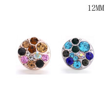 12MM rhinestones snap silver plated  interchangable snaps jewelry