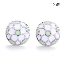 12MM football enamel snap silver plated  interchangable snaps jewelry