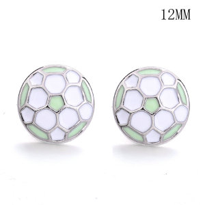 12MM football enamel snap silver plated  interchangable snaps jewelry