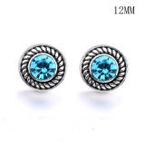 12MM rhinestones snap silver plated  interchangable snaps jewelry