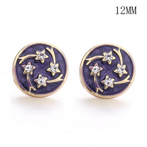 12MM rhinestones snap gold plated  interchangable snaps jewelry