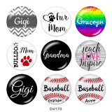 20MM GIGI MOM family Print glass snaps buttons