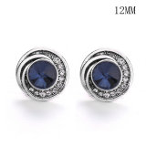 12MM rhinestones snap silver plated  interchangable snaps jewelry