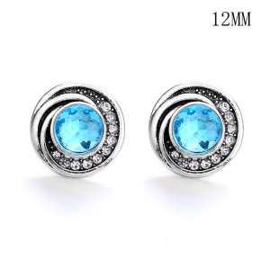 12MM rhinestones snap silver plated  interchangable snaps jewelry