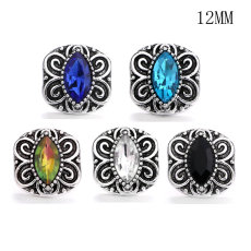 12MM rhinestones snap silver plated  interchangable snaps jewelry
