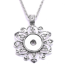 Necklace 80CM chain  metal  fit 20MM chunks snap button jewelry