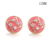 12MM rhinestones snap gold plated  interchangable snaps jewelry