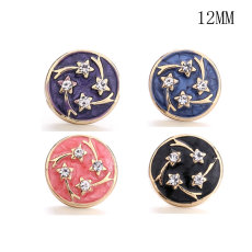 12MM rhinestones snap gold plated  interchangable snaps jewelry