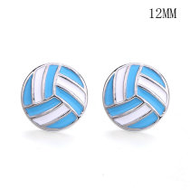 12MM volleyball enamel snap silver plated  interchangable snaps jewelry