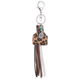 Western Style Keychain Geometric Cow Brand Leather Fringe Turquoise Sunflower