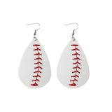 Hand Stitched Leather Baseball Earrings Bracelet Keychain Headband