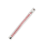 Hand Stitched Leather Baseball Earrings Bracelet Keychain Headband