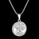 Tree of Life Necklace Stainless Steel Round Coin Pendant