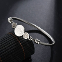 Stainless Steel Cross Brushed Bracelet