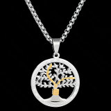 Tree of Life Openwork Jewelry Necklace with Stainless Steel Chain