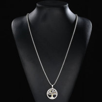 Tree of Life Openwork Jewelry Necklace with Stainless Steel Chain