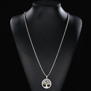 Tree of Life Openwork Jewelry Necklace with Stainless Steel Chain