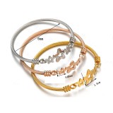 Stainless Steel Pentagram Brushed Bracelet
