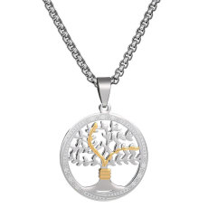 Tree of Life Openwork Jewelry Necklace with Stainless Steel Chain
