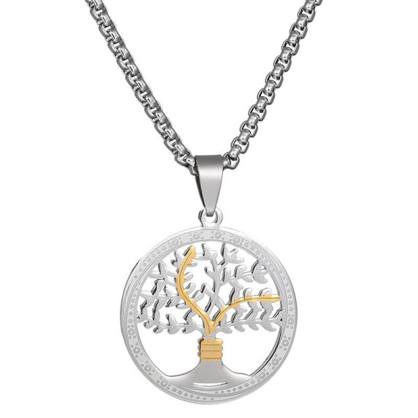 Tree of Life Openwork Jewelry Necklace with Stainless Steel Chain