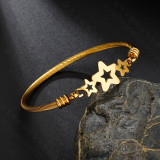 Stainless Steel Pentagram Brushed Bracelet