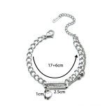 Love Stitching Stainless Steel Chain Bracelet
