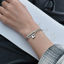 Love Stitching Stainless Steel Chain Bracelet
