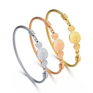 Stainless Steel Cross Brushed Bracelet