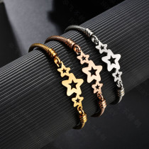 Stainless Steel Pentagram Brushed Bracelet