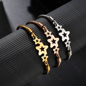 Stainless Steel Pentagram Brushed Bracelet