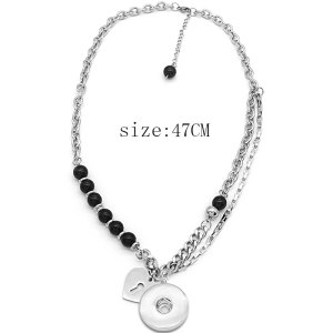 Stainless steel Necklace lock love stars fit 20MM chunks snap button jewelry