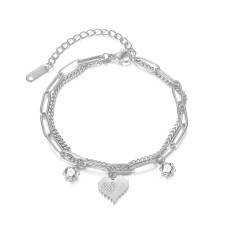 Love Stainless Steel Zircon Bracelet
