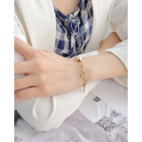 Pearl Stainless Steel Mesh Cross Bracelet