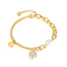 Love Pearl Stainless Steel Bracelet